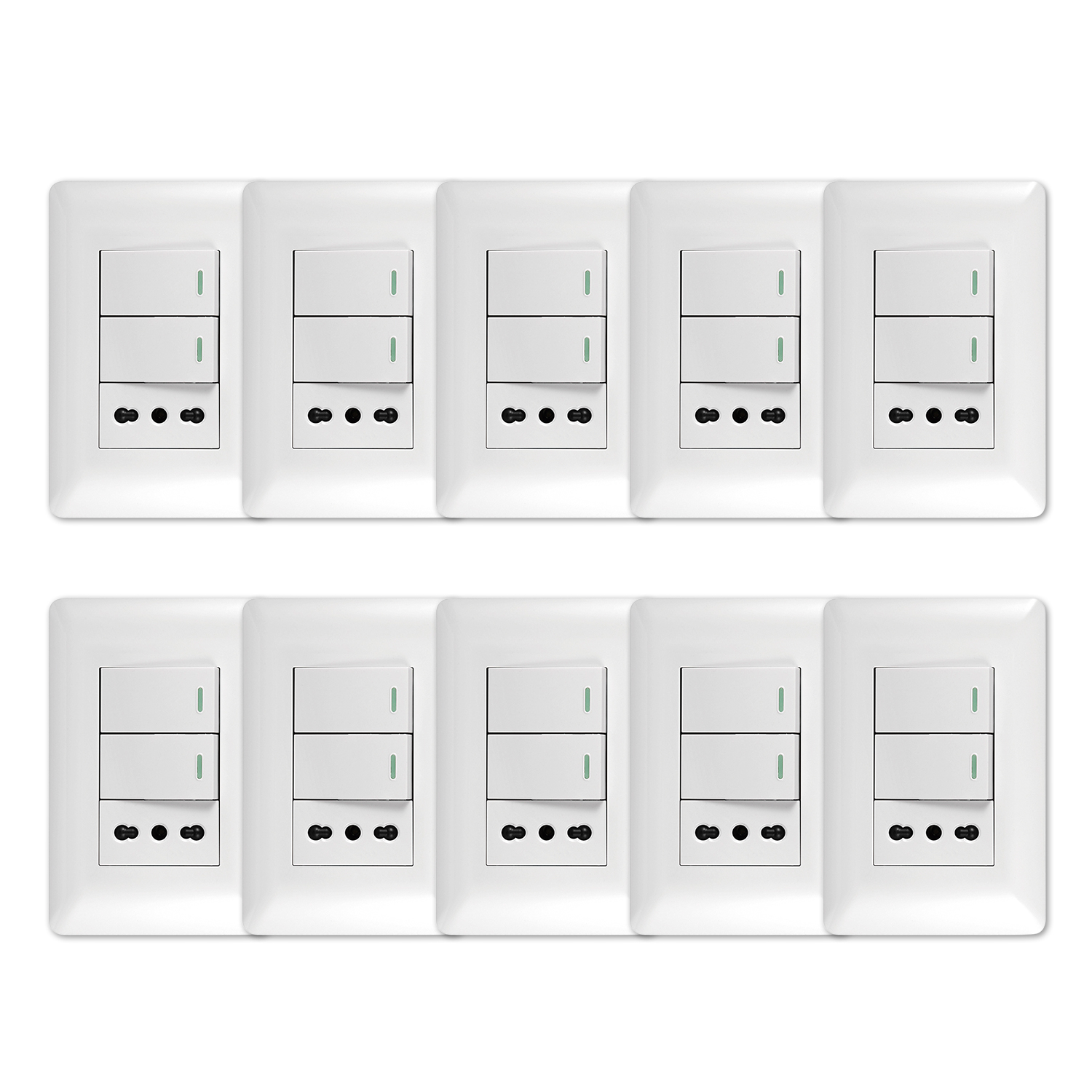 Pack 10 Tomacorriente Simple 10/16A 250V + Interruptor Doble 9/12 10A Blanco https://www.hbled.cl/wp-content/uploads/2025/04/36100x10.jpg