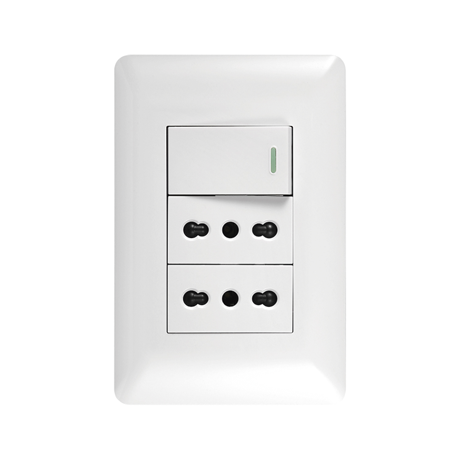 Pack 10 Tomacorriente Doble 10/16A 250V + Interruptor Simple 9/12 10A Blanco https://www.hbled.cl/wp-content/uploads/2025/04/36101-2.jpg