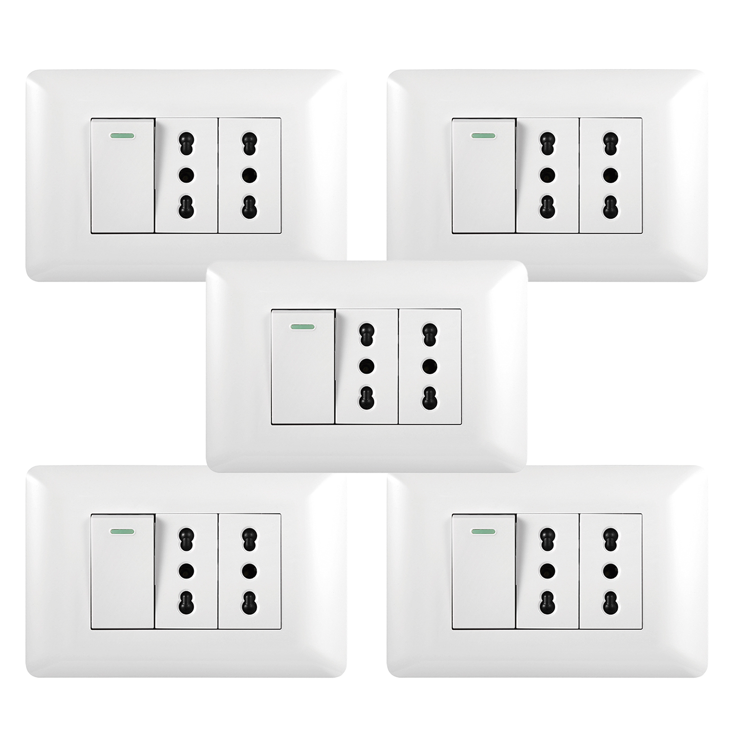 Pack 5 Tomacorriente Doble 10/16A 250V + Interruptor Simple 9/12 10A Blanco https://www.hbled.cl/wp-content/uploads/2025/04/36101x5-1.jpg