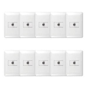 Pack 10 Toma Coaxial RG6 TV Blanco