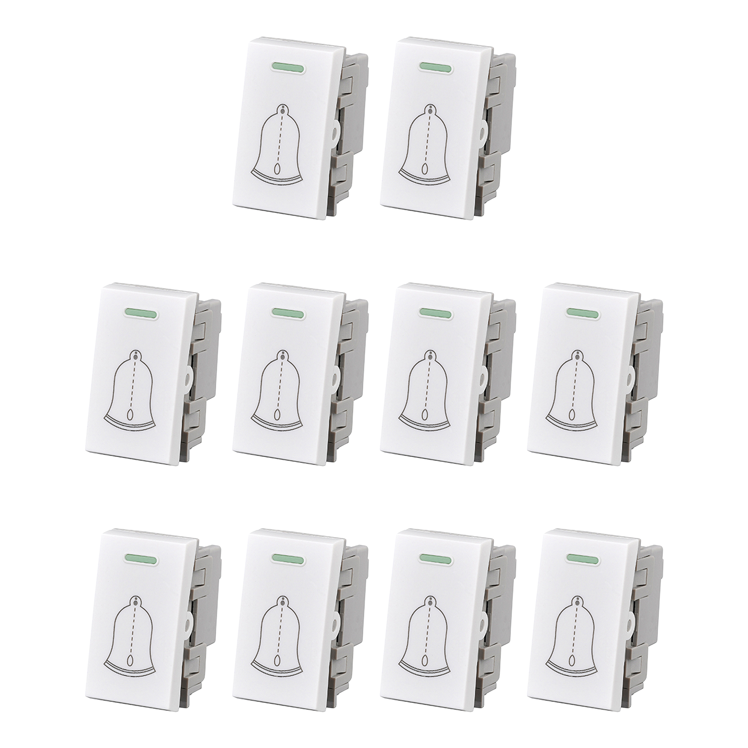 Pack 10 Módulo Interruptor Pulsador 10A 250V Diseño Campana Blanco https://www.hbled.cl/wp-content/uploads/2025/04/36105x10.jpg