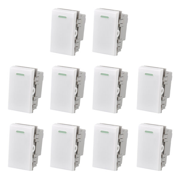Pack 10 Módulo Interruptor 9/12 10A 250V Blanco