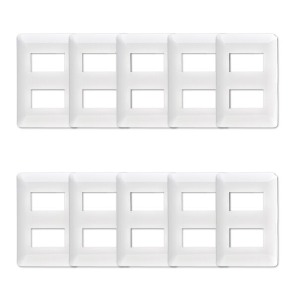 Pack 10 Placa Doble Con Soporte Blanco