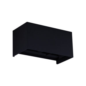 Apliqué LED Exterior Minimalista 2*6W Luz Cálida Negro