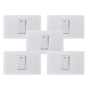 Pack 5 Interruptores Simple Metálico 9/12 16A