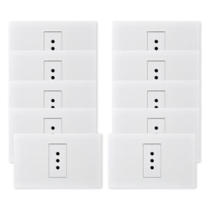 Pack 10 Tomacorriente Simple Metálico 10A