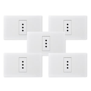 Pack 5 Tomacorriente Simple Metálico 10A