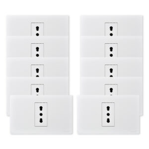 Pack 10 Tomacorriente Simple Metálico 16A