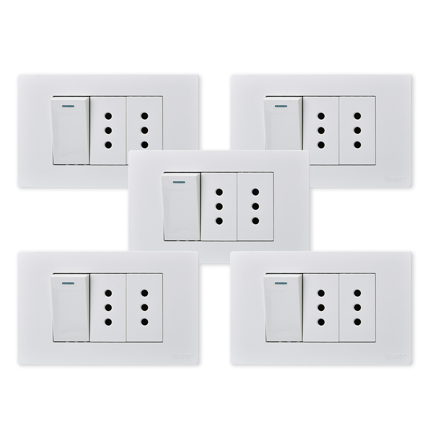 Pack 5 Interruptor 1* 9/12 16A y Tomacorriente 2* 10A https://www.hbled.cl/wp-content/uploads/2025/04/36448x5.jpg
