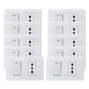 Pack 10 Interruptor 1* 9/12 16A y Tomacorriente 1* 16A