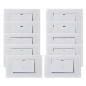 Pack 10 Pulsador Timbre Metálico Simple 10A