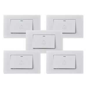 Pack 5 Pulsador Timbre Metálico Simple 10A