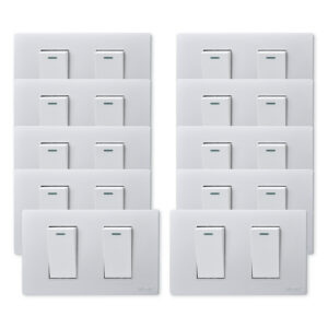 Pack 10 Interruptores Doble Metálico 9/12 16A