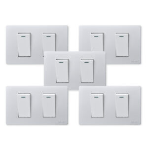Pack 5 Interruptores Doble Metálico 9/12 16A