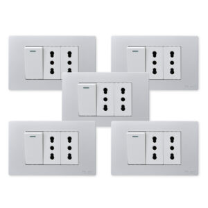 Pack 5 Interruptor 1* 9/12 16A y Tomacorriente 2* 16A