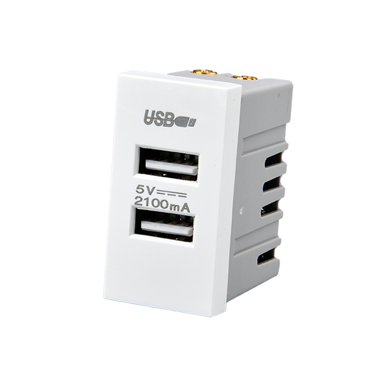 Pack 20 Módulo USB Doble Metálico 250V https://www.hbled.cl/wp-content/uploads/2025/04/36528-1.jpg