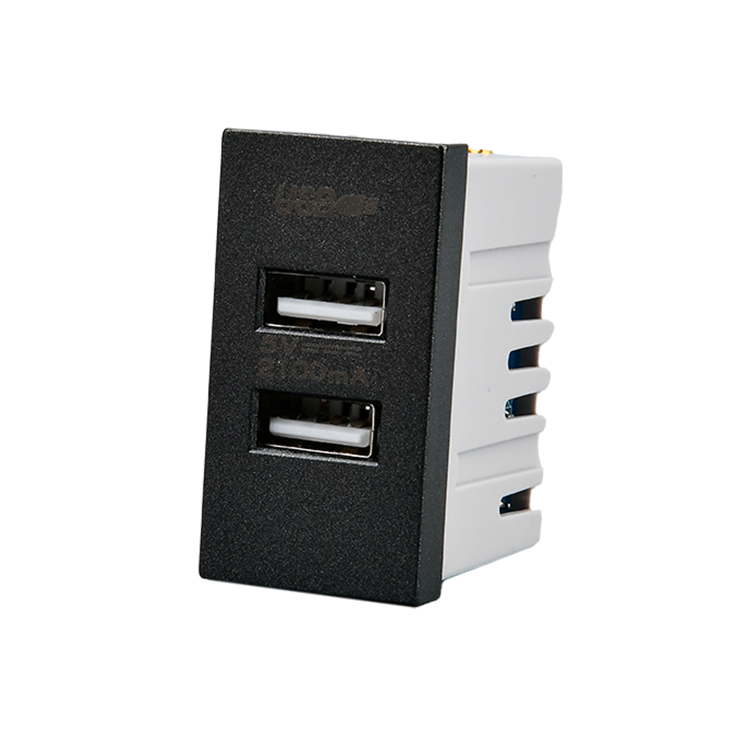 Pack 20 Módulo USB Doble Metálico 250V https://www.hbled.cl/wp-content/uploads/2025/04/36533-1.jpg