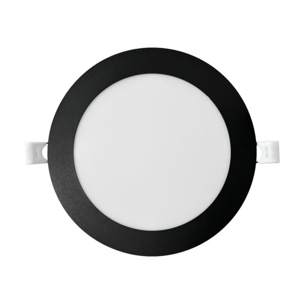 Panel Redondo LED Embutido Negro 12W