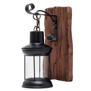 Apliqué Tipo Farol Porta E-27 Madera Kavet II