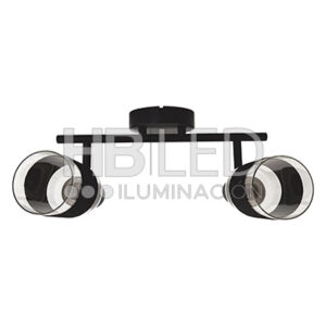 Foco Apliqué Sobrepuesto 2xE-14 Zavijava Negro (SKU:73512712)
