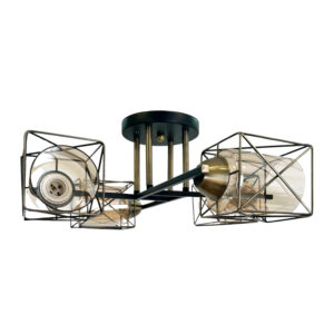 Lámpara de Techo Geométrica Pantalla Vidrio Porta 4xE-27