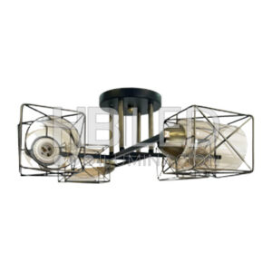 Lámpara de Techo Geométrica Pantalla Vidrio Porta 4xE-27 (SKU:73572712)