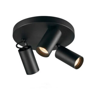 Foco Sobrepuesto Con Base Redonda 3xGU-10 Altair III Negro