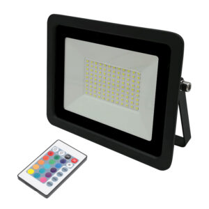Foco Proyector de Área LED 100W RGB Con Control Remoto