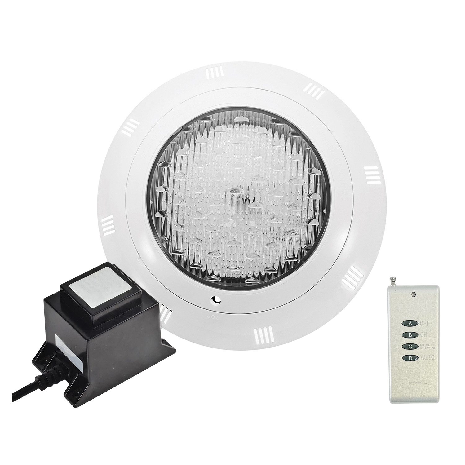 Foco Piscina LED RGB Con Control 18W + Fuente de Poder 30VA (SKU:G7676+11924) https://www.hbled.cl/wp-content/uploads/2025/04/G767611924.jpeg