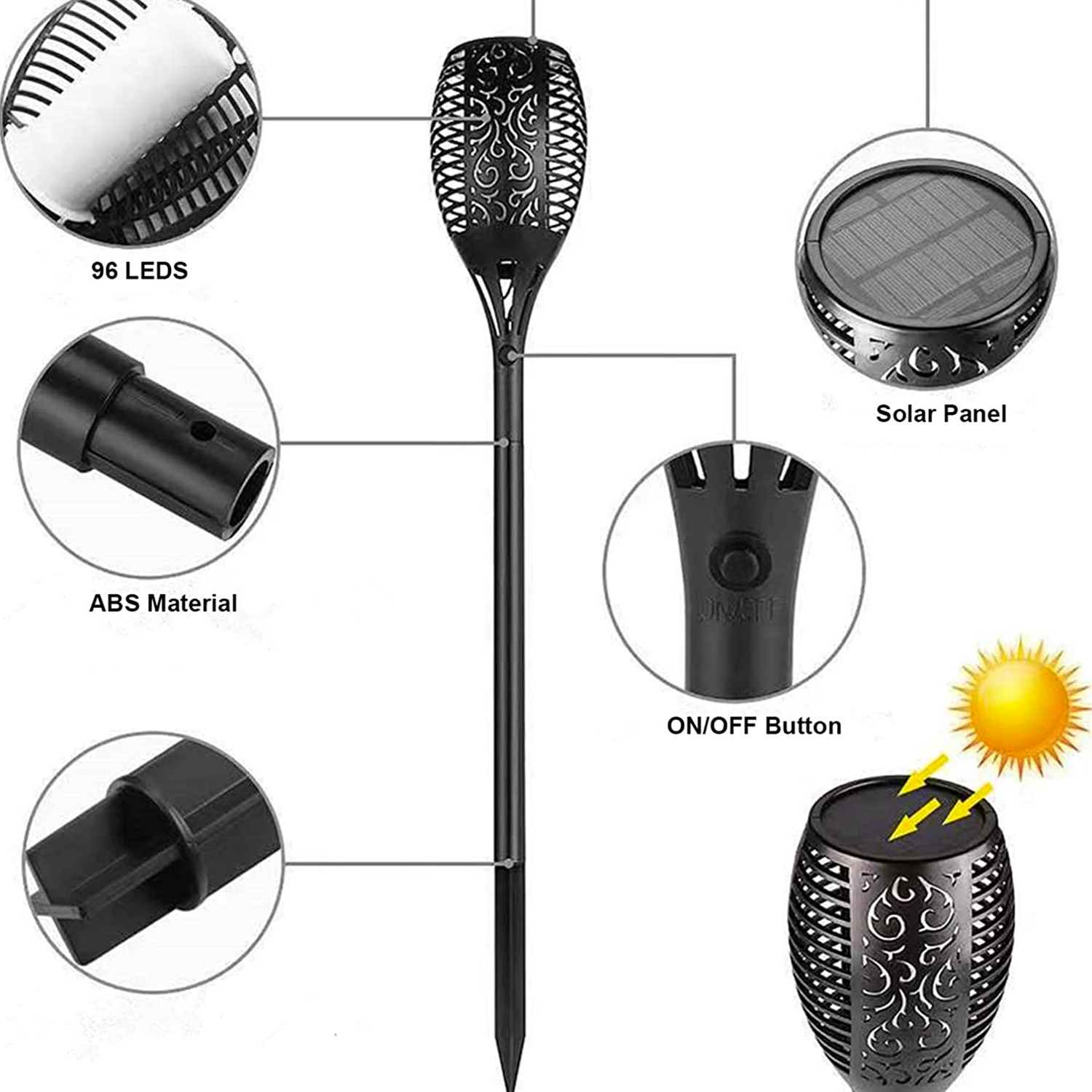 Antorcha LED Estaca Efecto Llama Para Exterior con Carga Solar (SKU:HBLED00032) https://www.hbled.cl/wp-content/uploads/2025/04/HBLED00032-2.jpeg