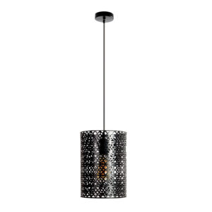 Lámpara Colgante Pantalla Aluminio Negro Porta E-27