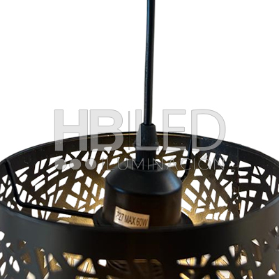 Lámpara Colgante Pantalla Aluminio Negro Porta E-27 (SKU:LC0350) https://www.hbled.cl/wp-content/uploads/2025/04/LC0350-5.jpg