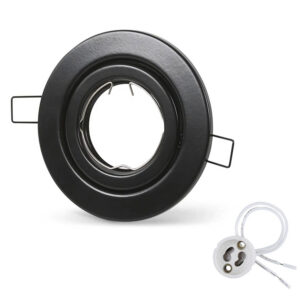 Foco Embutido Basculante LED Porta GU-10 Negro (SKU:LC0203)