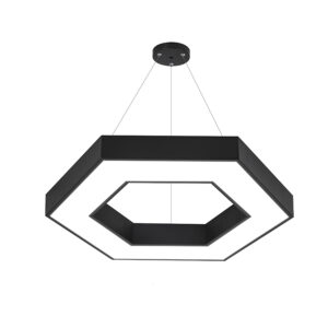 Lámpara Colgante Hexagonal Negra 42w- 60 cms CCT