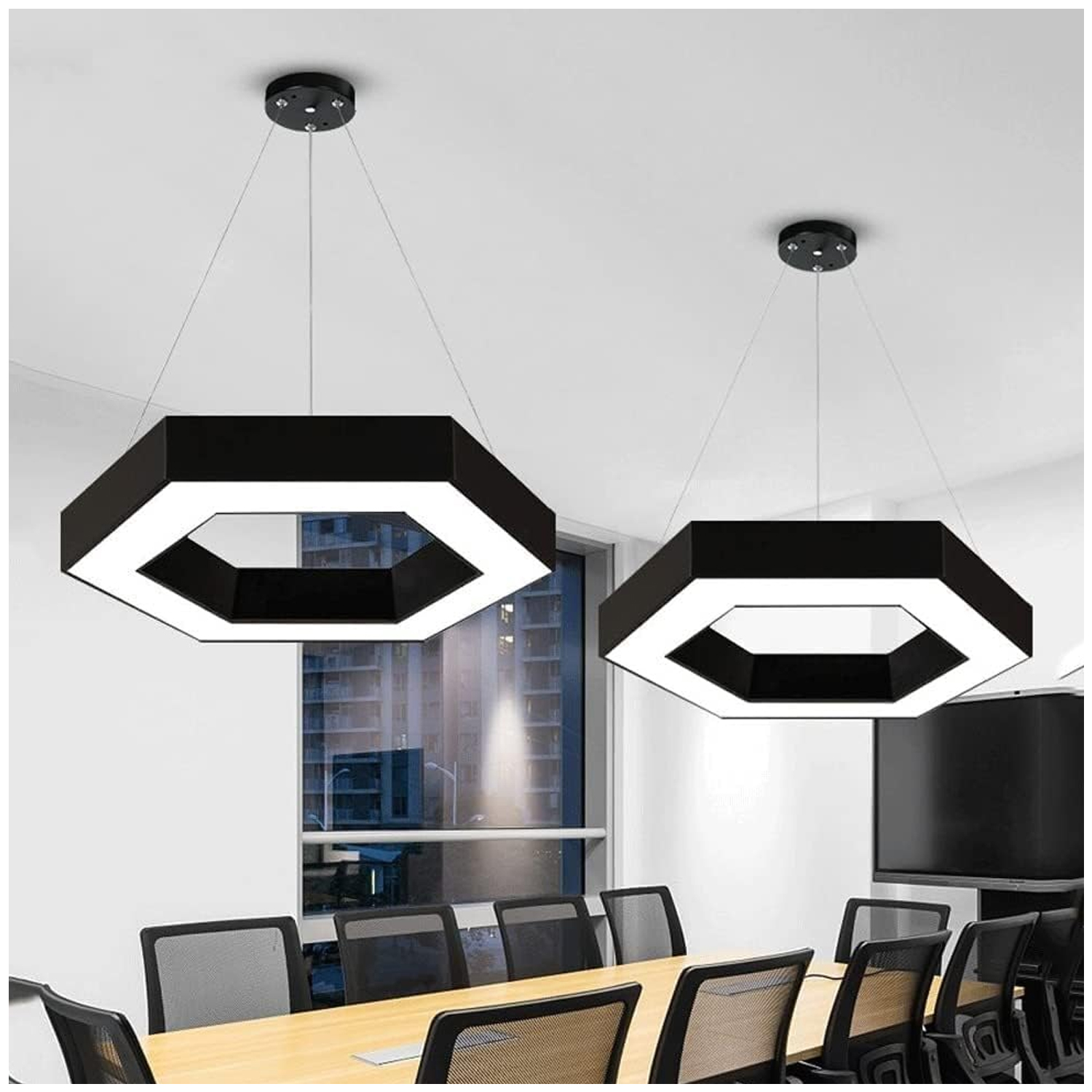 Lámpara Colgante Hexagonal Negra 42w- 60 cms CCT https://www.hbled.cl/wp-content/uploads/2025/05/36702-6.jpg