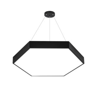 Lámpara Colgante Hexagonal Negra 50w- 60 cms CCT