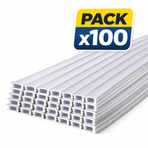 Pack 100 Perfil Embutido Alto 2m 508 Aluminio 0.5mm