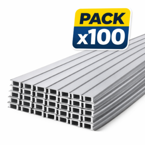 Pack 100 Perfil Embutido Alto 2m 1714A Aluminio 0.6mm