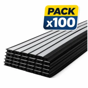 Pack 100 Perfil Embutido Alto 2m 1714A Negro 0.6mm