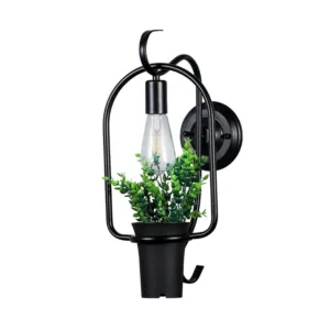 Aplique Planta Porta E27 Negro